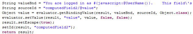 Java for computedField2